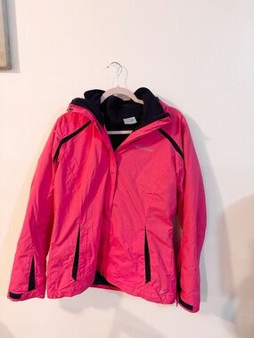 NWOT Columbia Pink and Black Interchange Jacket Size Large